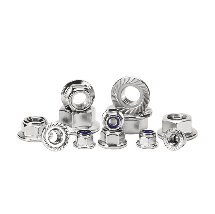 Porcas de Flange Serrilhadas em Aço Inoxidável DIN 6923 | Porcas de Travamento Antiderrapantes SS304 e SS316