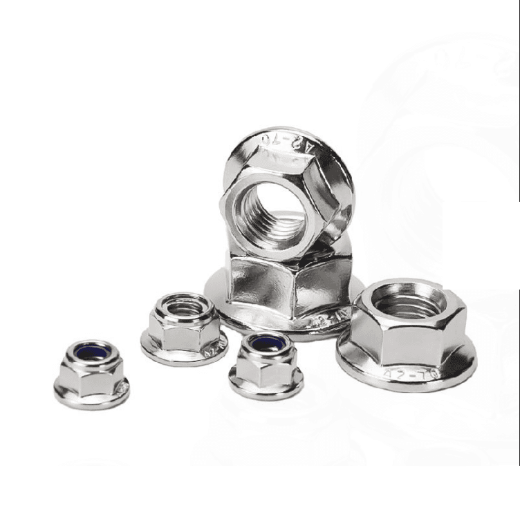 Porcas de Flange Serrilhadas em Aço Inoxidável DIN 6923 | Porcas de Travamento Antiderrapantes SS304 e SS316