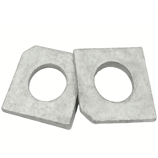 Heavy-Duty HDG Square Beveled Washers for Structural Beams (DIN 434 / 435)