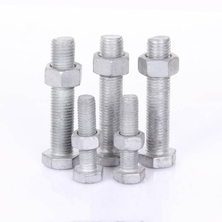 Hot Dip Galvanized Hex Bolt and Nut, High Strength Steel Fasteners Hot Dip Galvanized Hex Bolt and Nut, High Strength Steel Fasteners