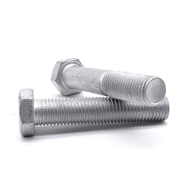 Boulons hexagonaux en acier au carbone M8x40mm M8x45mm DIN933 DIN931, galvanisés à chaud