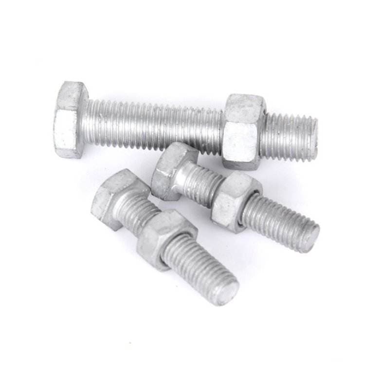 Hot Dip Galvanized Hex Bolt and Nut, High Strength Steel Fasteners