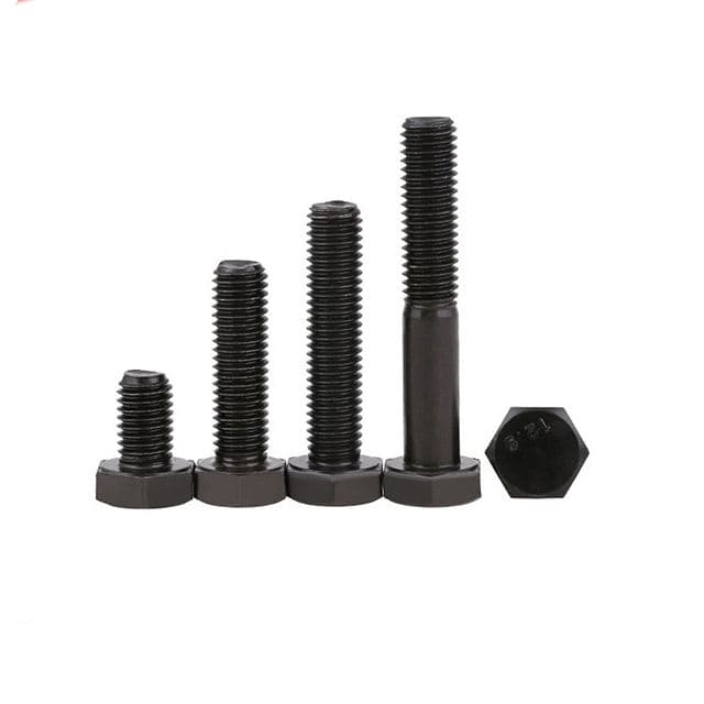 Grade 12.9 High Strength Black Zinc Plated Extended Hex Bolts DIN 931 / DIN 933